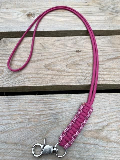 Fløjtesnor, Cobra flettet Fuchsia/Cream & Fuchsia Diamonds